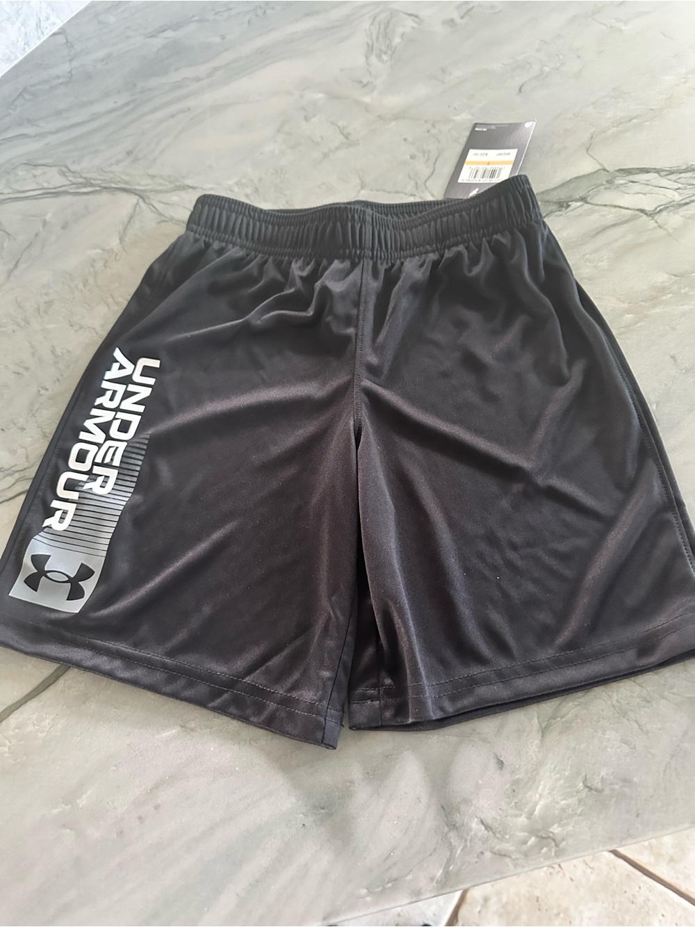 Under Armour Black Kids Athletic Training Shorts with Side Logo